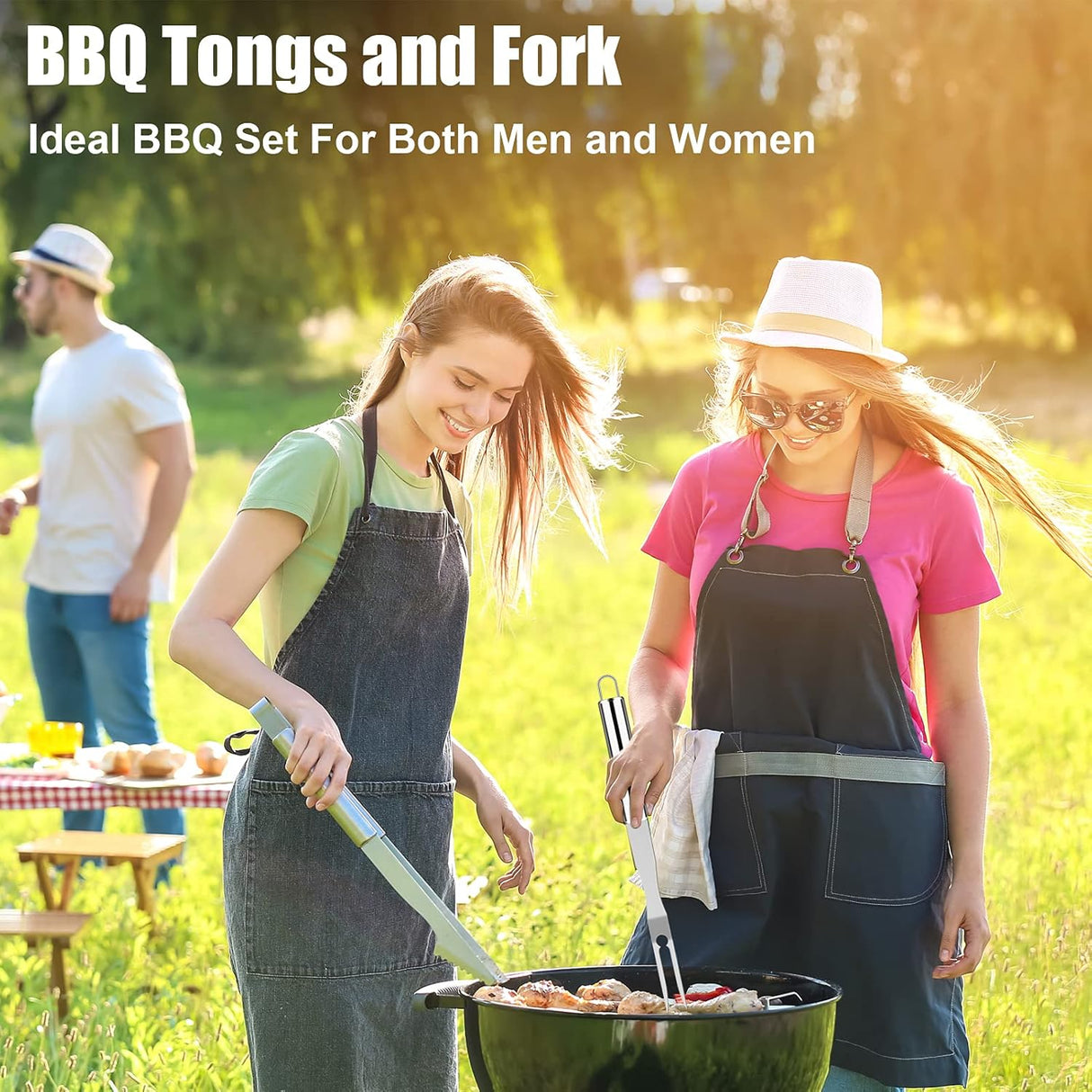 Juego de Utensilios de BBQ 27pcs ROMANTICIST, Acero Inoxidable