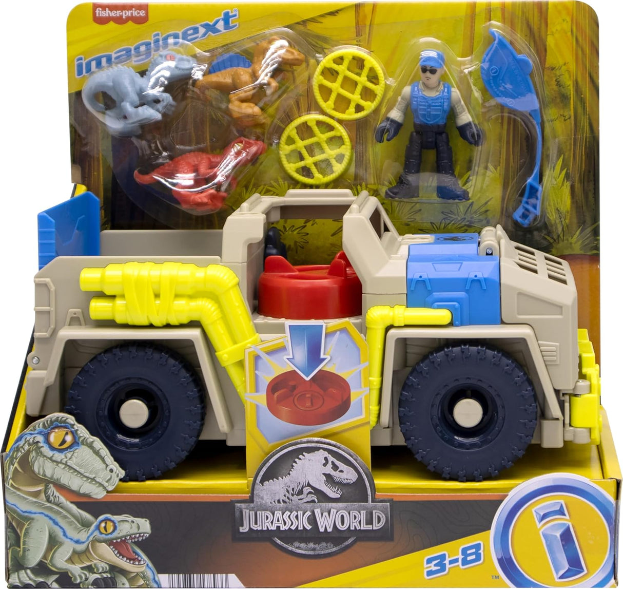 Juguetes de Dinosaurios Imaginext Jurassic World con Camión y Figura