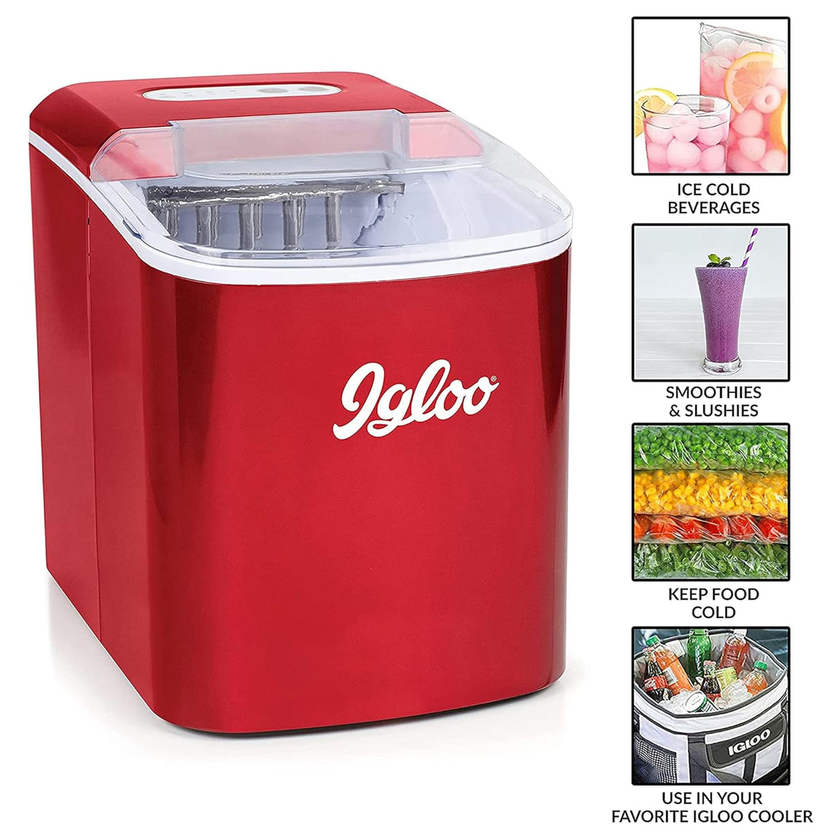 Máquina de Hielo Igloo 26-lb, 9 Cubos en 7 Min, Modelo Automático