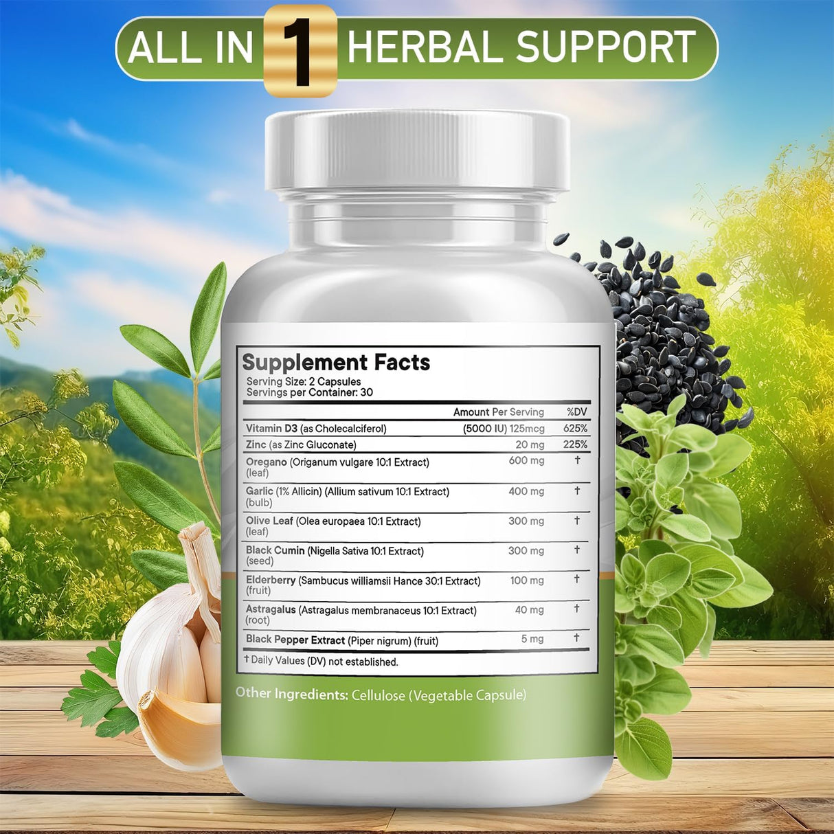JB Wellness Aceite de Orégano, Ajo, Olivo y Astrágalo 120 cápsulas