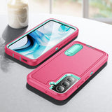 BaHaHoues Funda para Samsung Galaxy S22, Samsung S22 con soporte integrado, a prueba de golpes, polvo y caídas, de grado militar, funda protectora para Galaxy S22 5G de 6.1 pulgadas (rosa/azul aguamarina)
