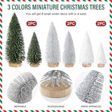 Mini Árboles de Navidad Hatisan con Base de Madera, Decoración