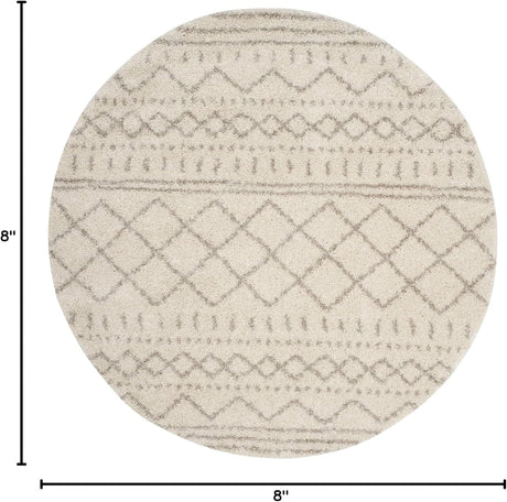 Alfombra Redonda Shag - Diseño Marroquí, 1.6 Grosor, ASG741A