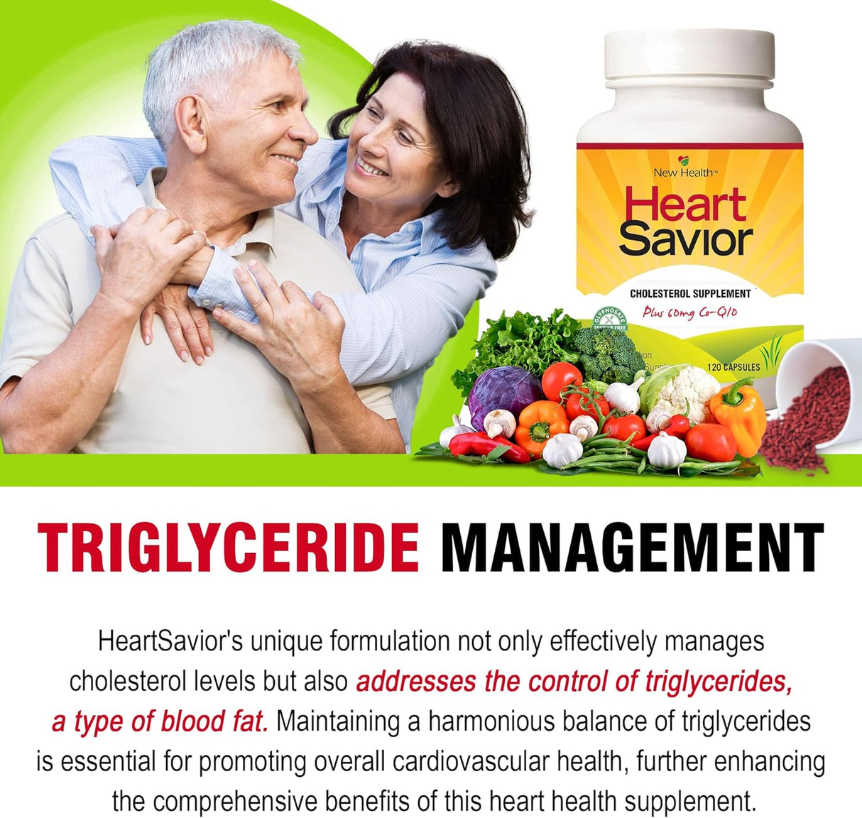 Suplemento de colesterol triglicéridos m 60 mg Co-Q10 120 un