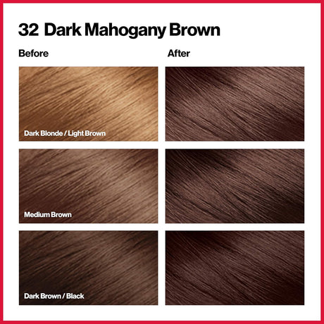 Tinte permanente para el cabello marrón caoba oscuro 32