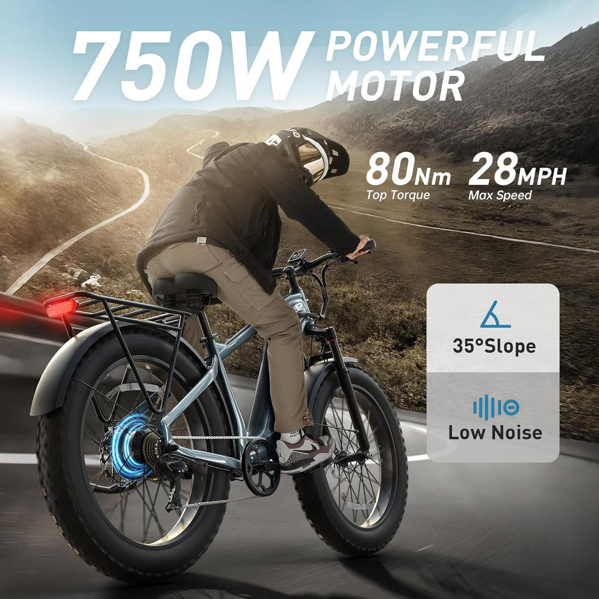 Bicicleta Eléctrica Beagle 960W, 26 Montaña, Batería 48V 15AH