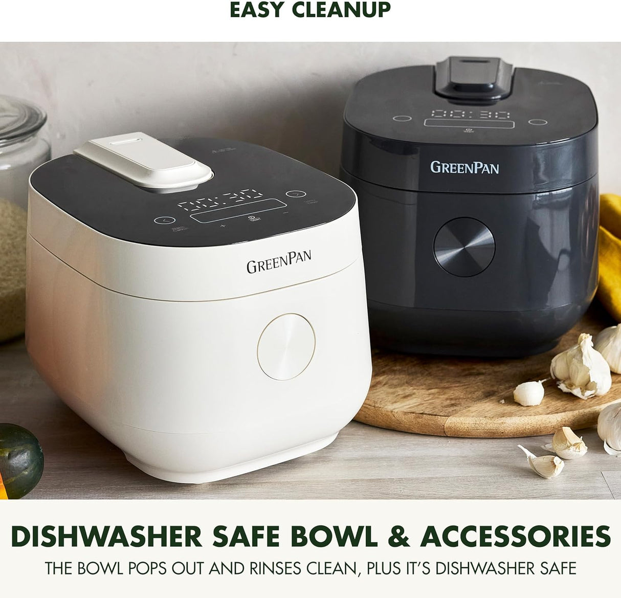 Arrocera Eléctrica GreenPan, 4 Tazas, 10 Presets, Saludable