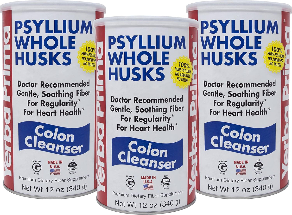Limpiador de Colon Yerba Prima Psyllium, 12 oz (Paquete de 3)