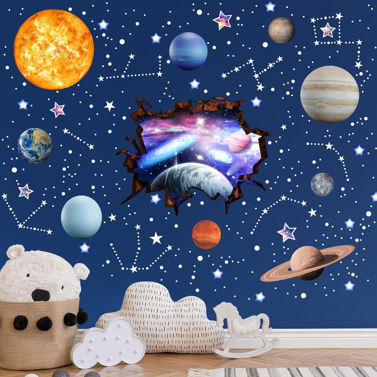 Pegatinas de Estrellas y Planetas, adhesivos que brillan en la oscuridad
