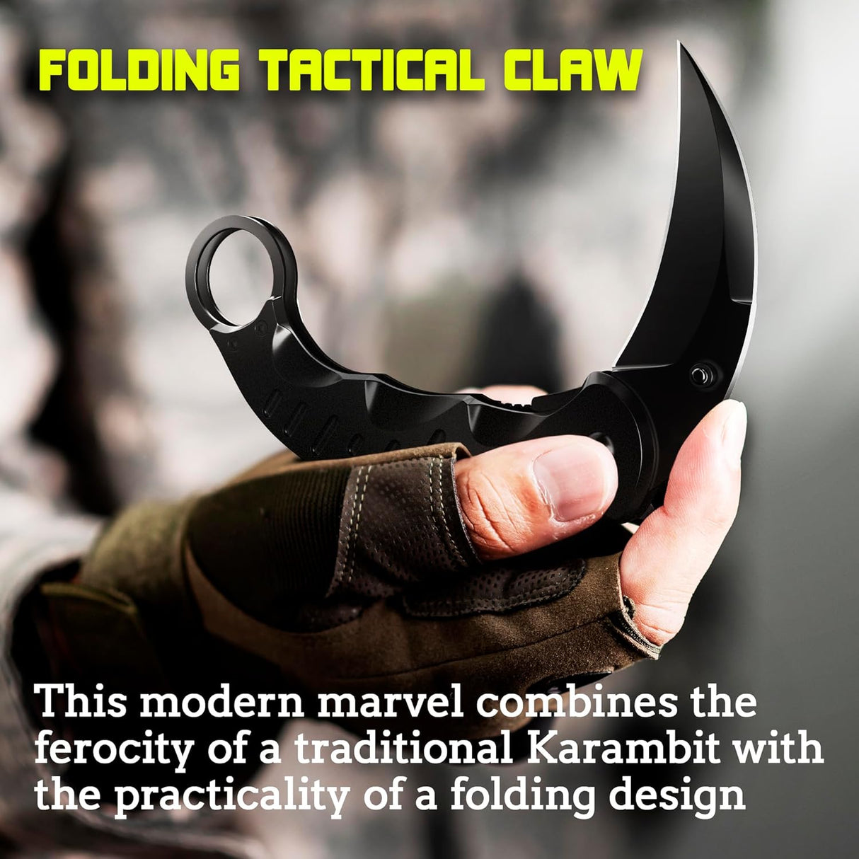 Cuchillo Karambit Táctico de Resorte para Caza y Camping