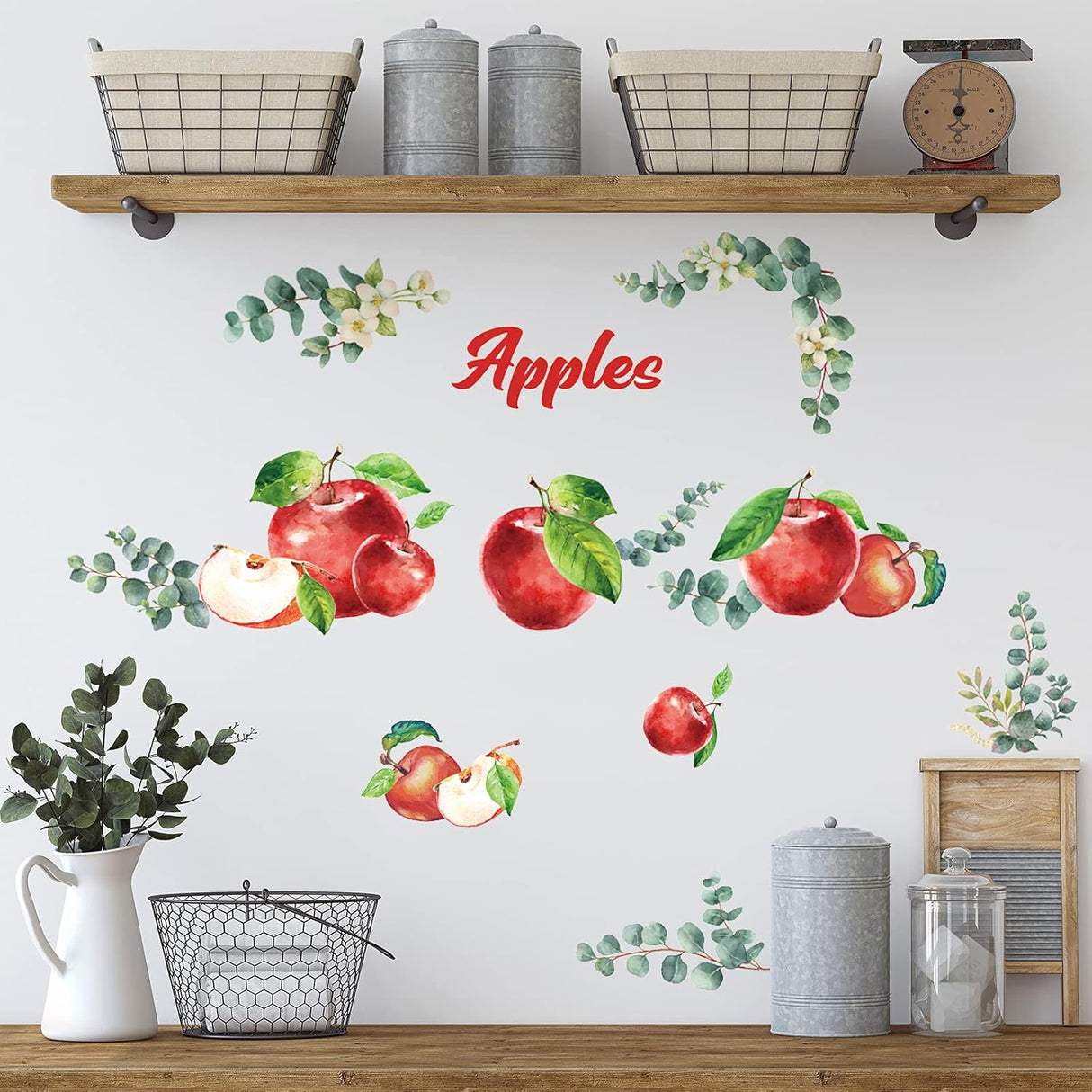 Pegatinas de Frutas Epakh para Pared, 41 Piezas, Estilo Manzana
