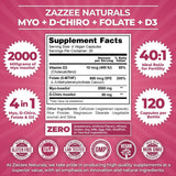 Zazzee Inositol + D-Chiro + Folate + D3 Vegan 30 días