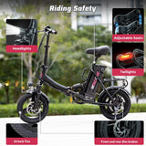 Bicicleta Eléctrica S14/S16, 500W/750W, 19/22 MPH, Plegable