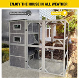 Catio para gatos Aivituvin 4 niveles, techado, 70 H 77 L