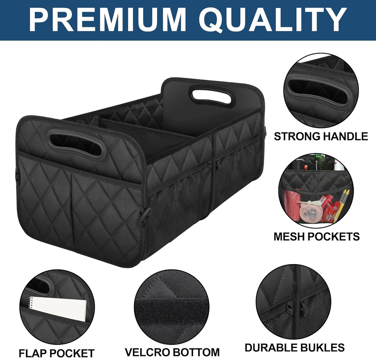 Organizador de Maletero Deosk, 6 Bolsillos, 50L, Plegable