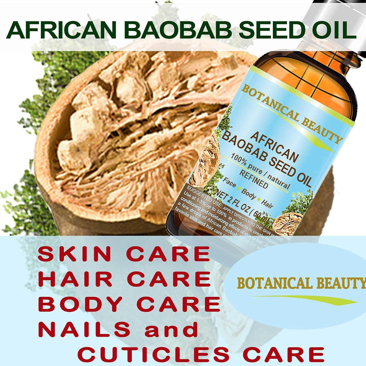 Aceite de Semilla de Baobab Africano 100% Puro Natural Refinado