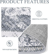 Alfombra redonda bohemia de 3 pies, Gris claro Lahome