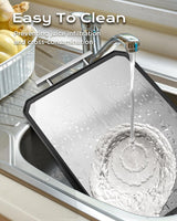 SNOWCLAD Tabla de Corte de Acero Inoxidable, Doble Cara, 16x11