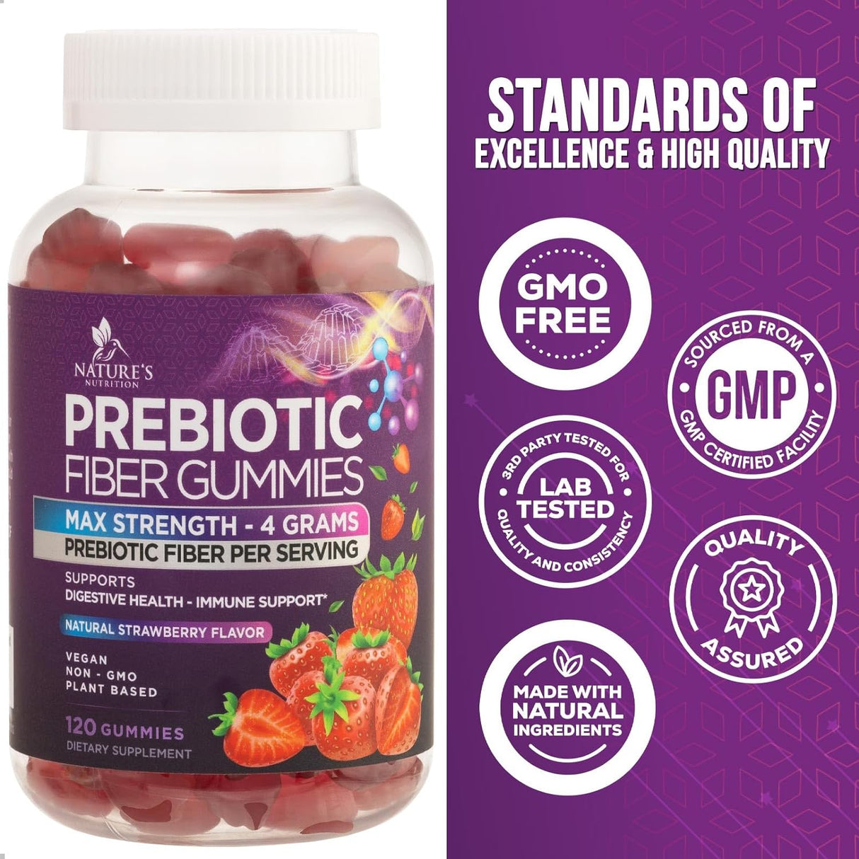 Suplemento Nutrition gomita prebiótica de fibra de 0.14 oz