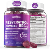 Suplemento Gomitas de resveratrol de 1500 mg  sin azúcar con quercetina