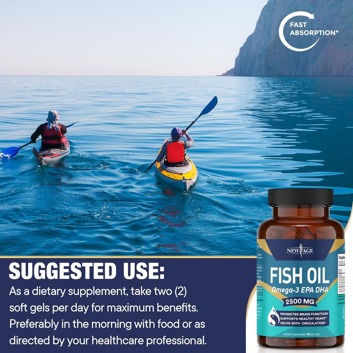 Aceite de pescado Omega 3 2500 mg - Suplemento sin gluten