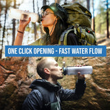 Embrava Best Sports Water Bottle - Botella de agua grande de 32 onzas, flujo rápido, tapa abatible a prueba de fugas con apertura de un clic, plástico no tóxico, sin BPA y ecológico, para hombres y mujeres