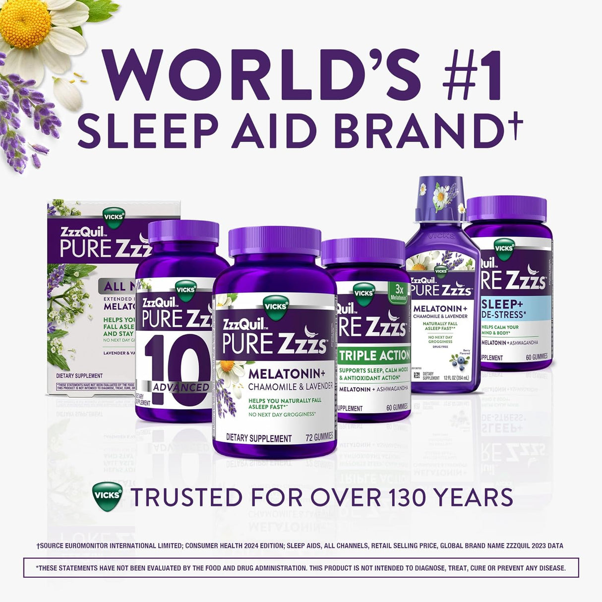 ZzzQuil PURE Zzzs Melatonina para dormir, 56 tabletas