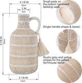 Vaso de Cerámica con Asa y Borlas - Decoración Rústica 10