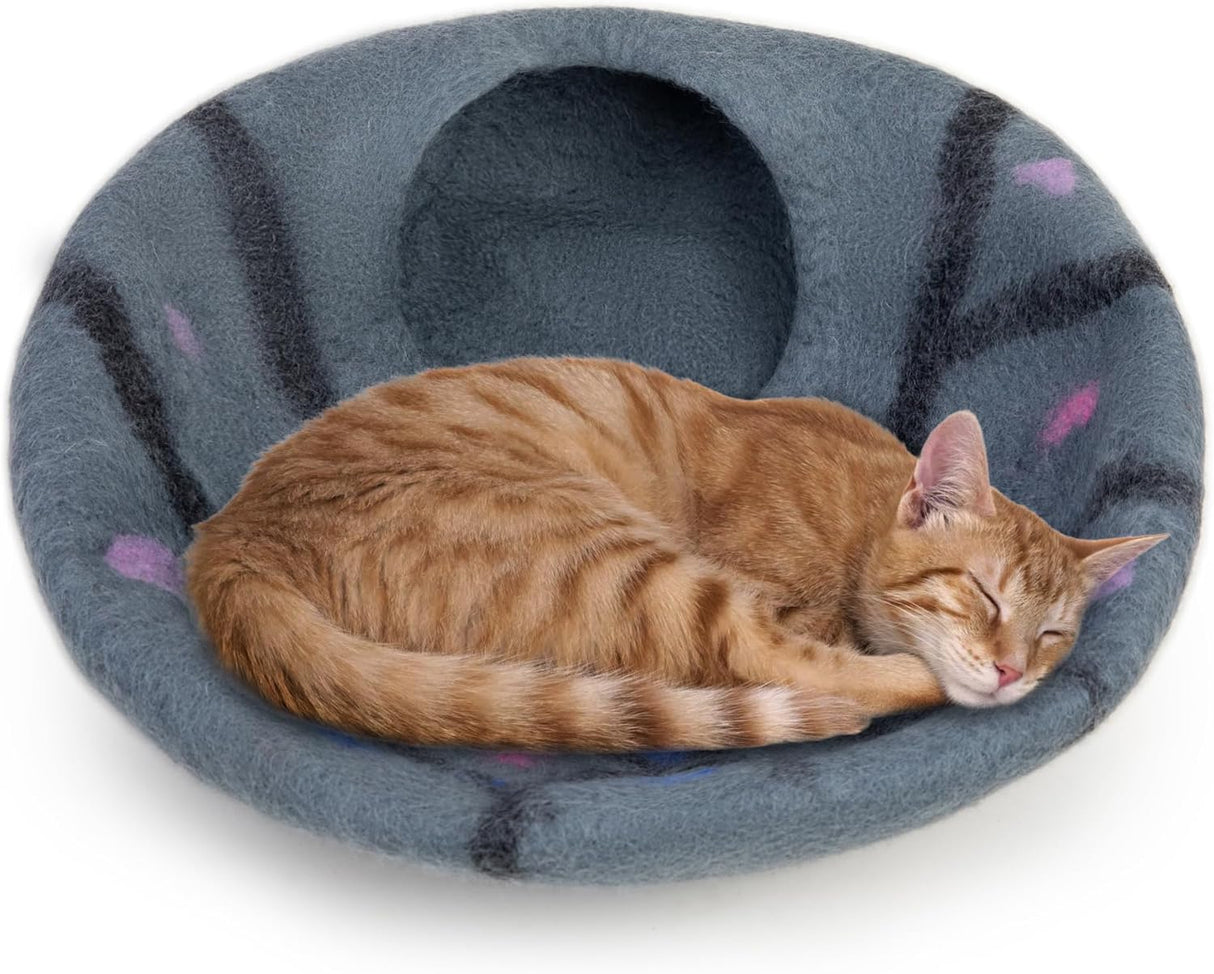 Cueva para Gatos Woolygon – 100% Lana Merino, Enchanted Tree
