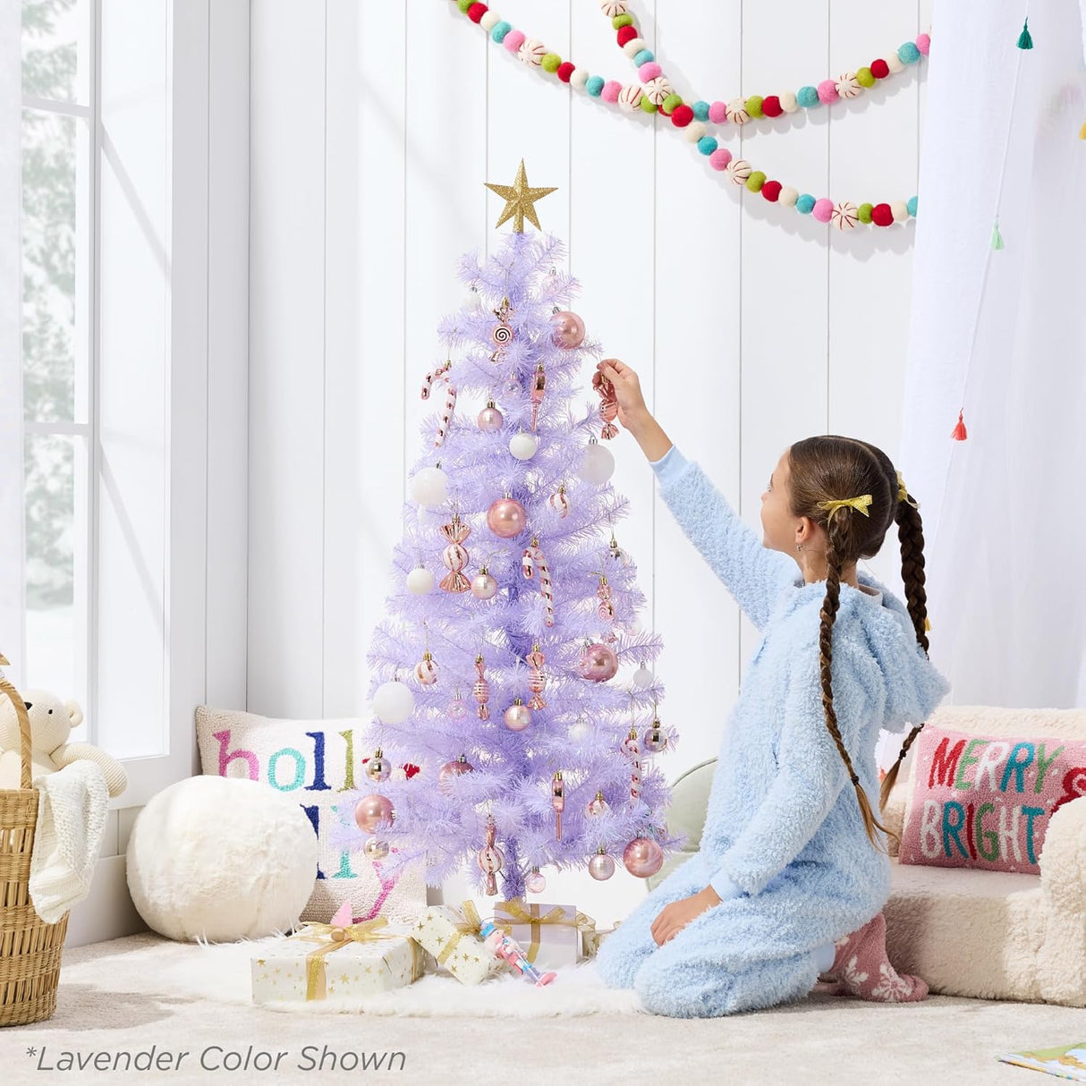 Árbol de Navidad artificial Best Choice Products 4ft con luces LED