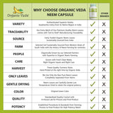 Suplemento Organic Veda de Neem sistema inmunológico 120un