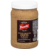 French's Stone Ground Dijon Mustard, 32 onzas, un recipiente de 32 onzas de mostaza Dijon hecha con chardonnay real, perfecto para sándwiches delicatessen, vinagretas, salsas y más