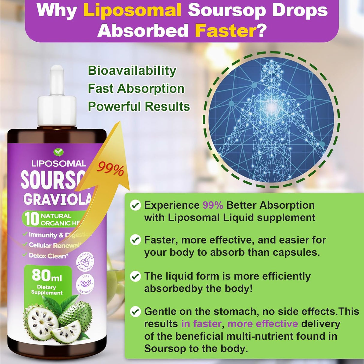 Soursop Bitters Líquido, Multivitamínico Liposomal, 80ml