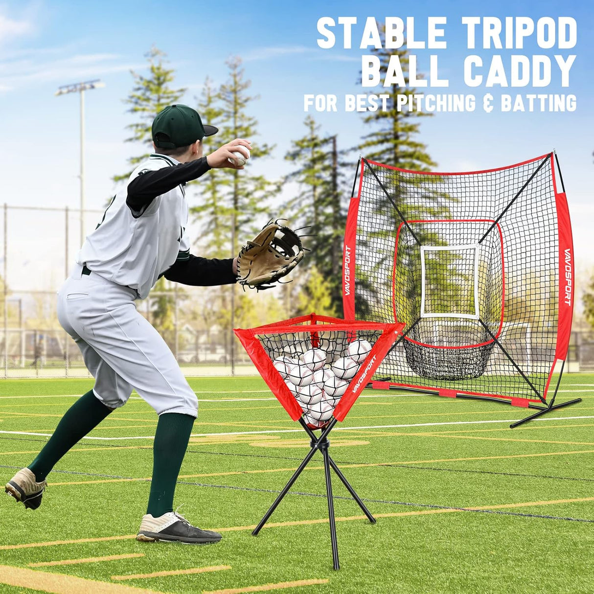 Set de Red de Béisbol 7x7 - Equipo de Entrenamiento Portable