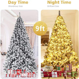 Árbol de Navidad 9FT ReunionG, Artificial, Flocked, Modelo 9FT