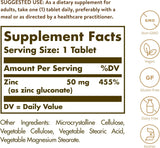 Suplemento Zinc 50 mg, 100 comprimidos sin gluten 100 unid