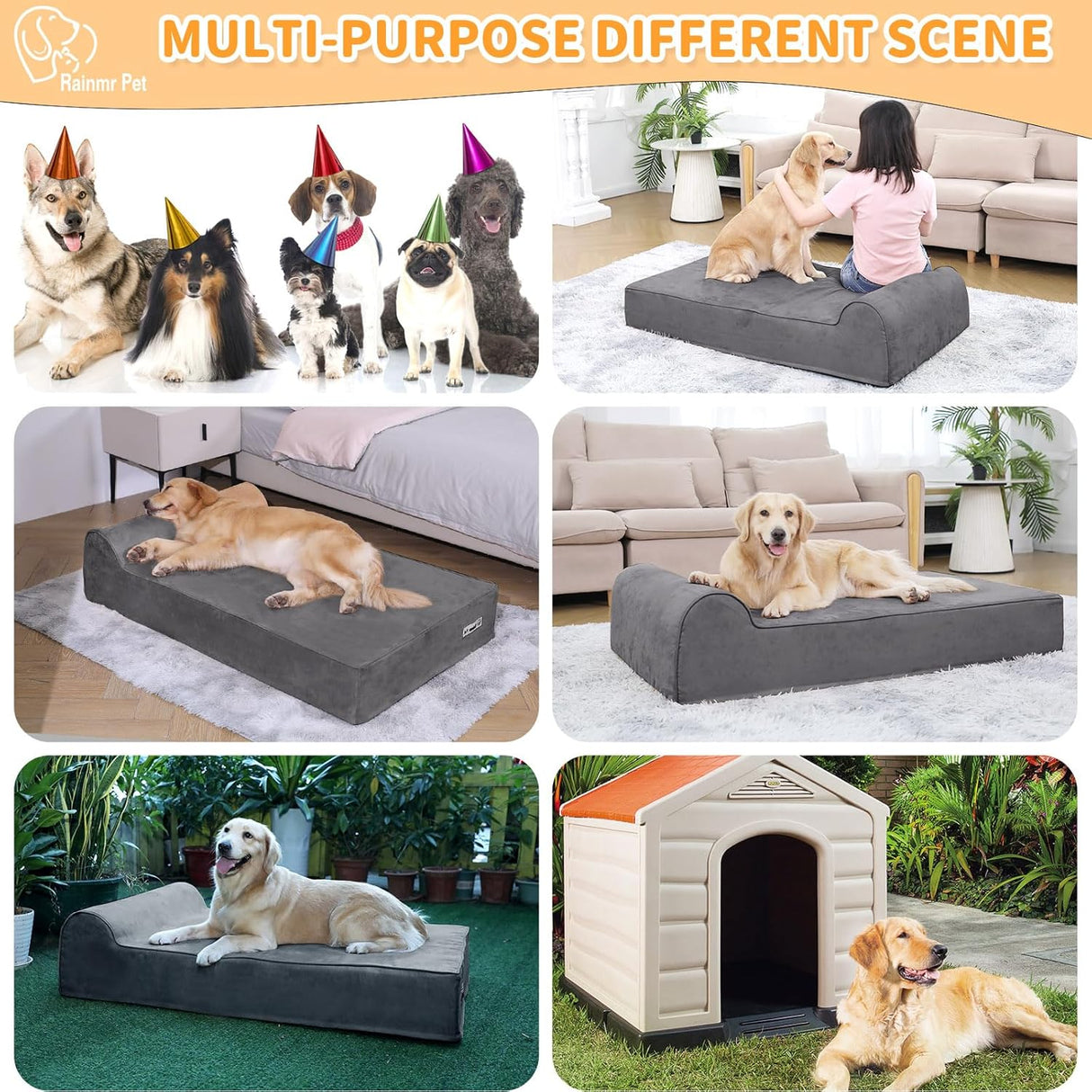 Cama ortopédica para perros grandes - resistente al agua, 7