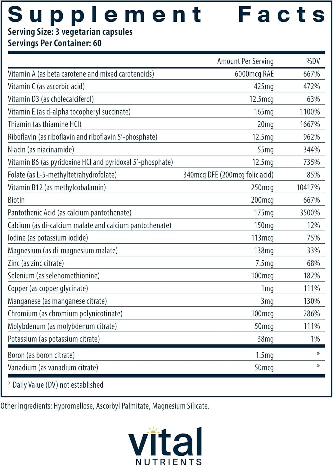 Multinutrientes Vital Nutrients - Fórmula Citrato/Malato 2