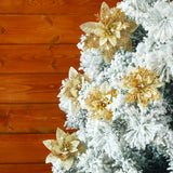 Flores Poinsettia Artificiales 36 Pcs para Decoración Navideña