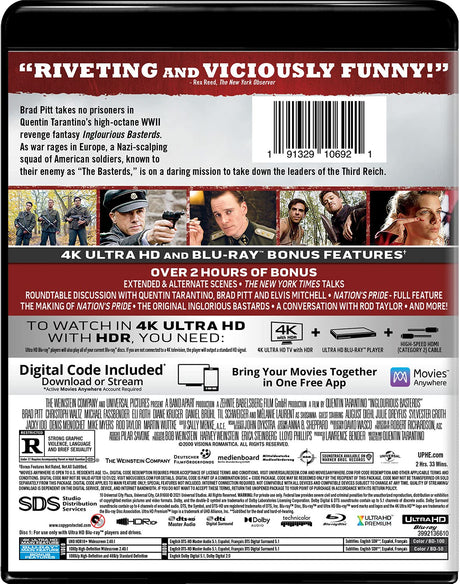 Inglourious Basterds - 4K Ultra HD + Blu-ray + Digital [4K UHD]