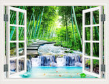 Vinilo Autoadhesivo Ventana Tropical, Decoración 3D, 36×48