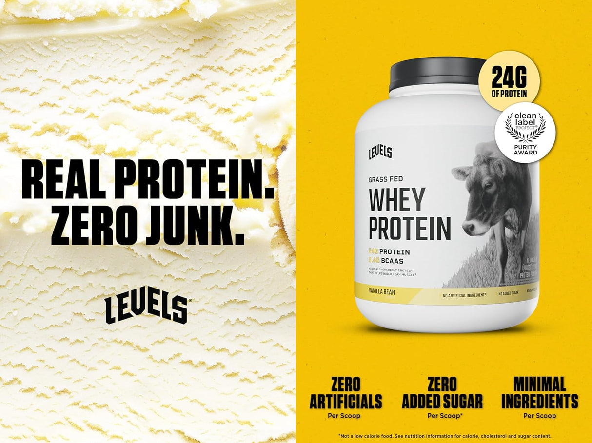 Niveles Proteína de Suero Grass Fed 24G Vainilla 5LB