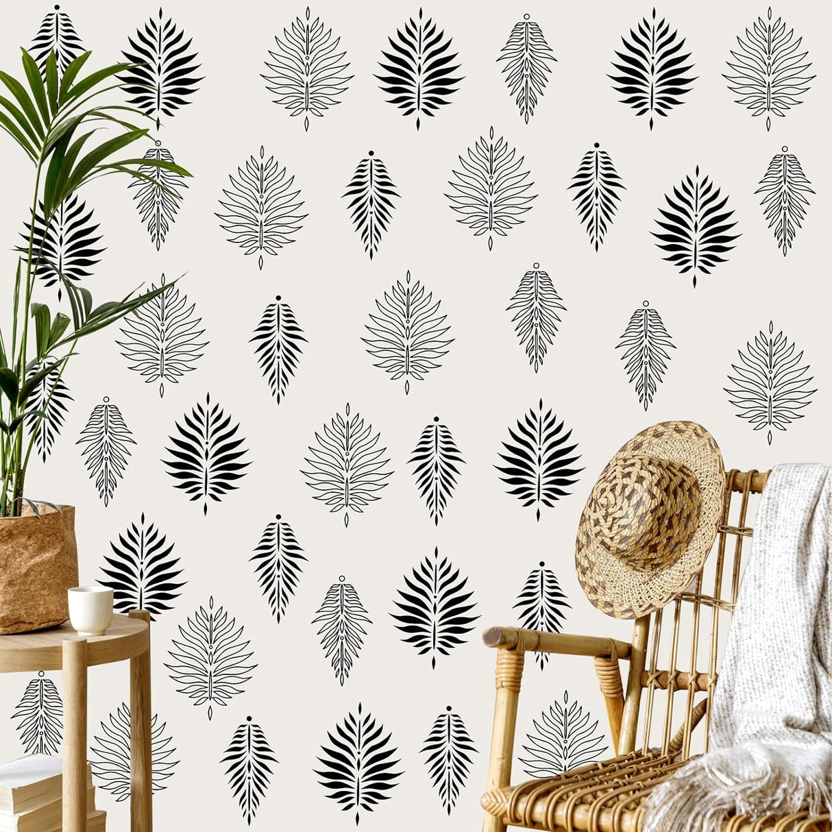 Pegatinas de Pared Kazova, Hojas Modernas, Patrón de Helechos