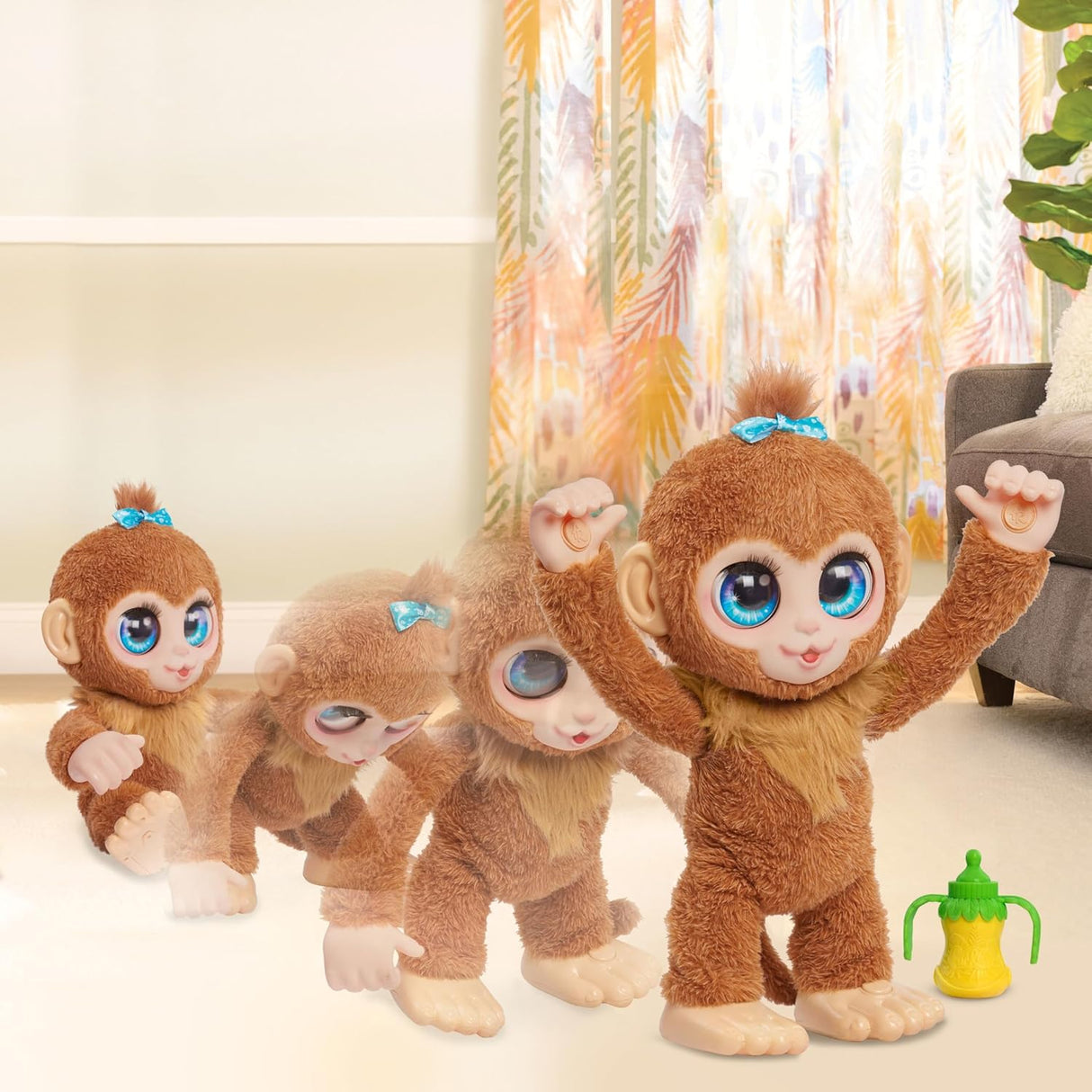 Juguete interactivo furReal Peanut, mono de peluche 15”