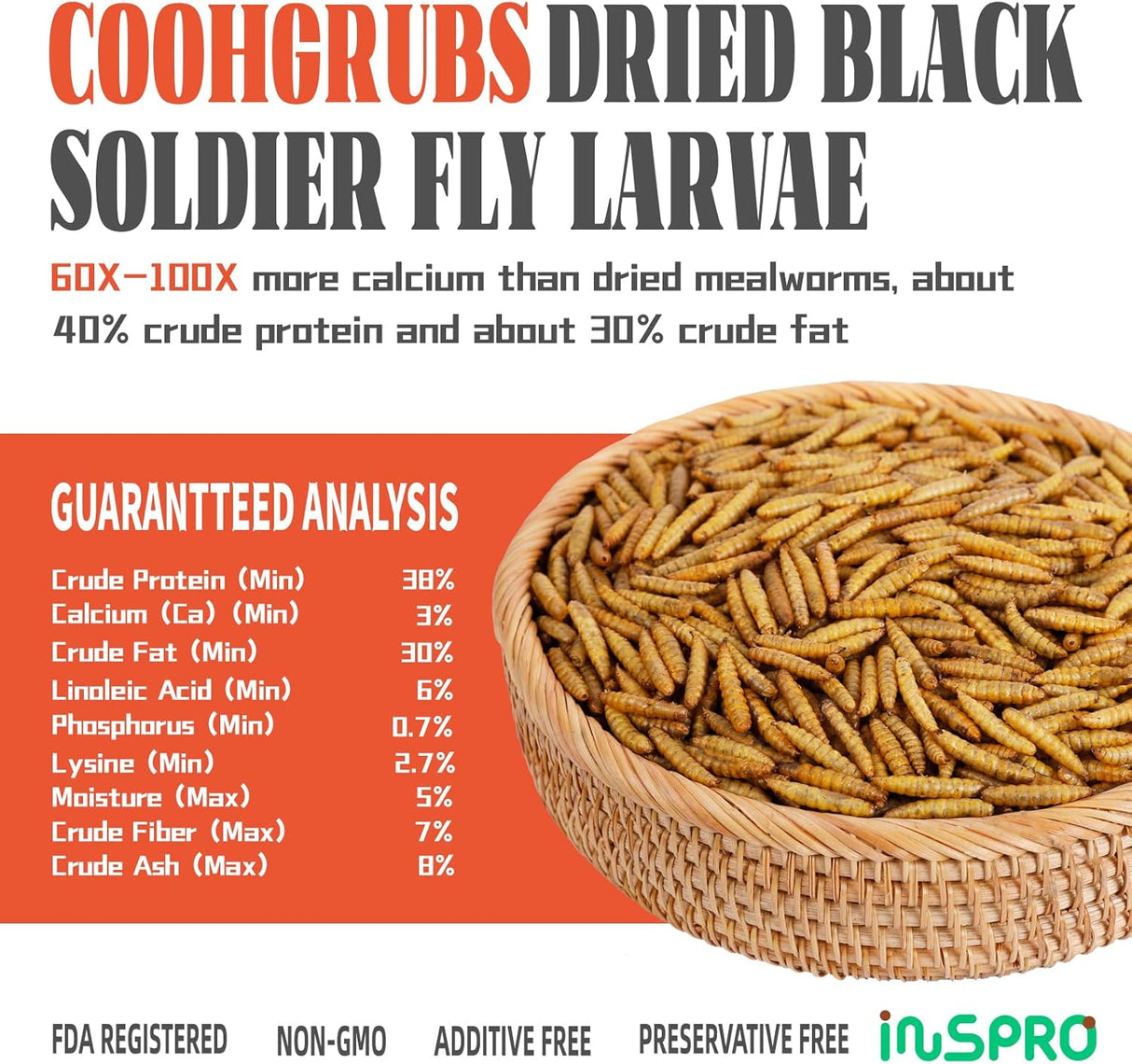 Larvas de mosca secas de alta calidad, para gallinas y demas