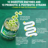 Suplemento Gomitas de enzimas digestivas sin azúcar, 1000 mg