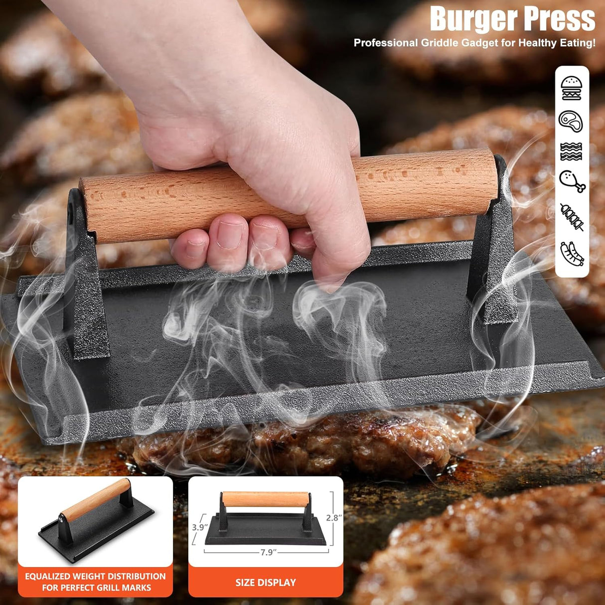 Kit de Accesorios 42pcs Blackstone, Espátulas y Prensa Hamburguesa