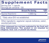 Taurina 1,000 mg Pure Encapsulations - Salud Cardiaca 120 Caps