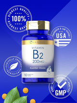 Suplemento Vitamina B-2  Riboflavina  200 mg  150 tabletas