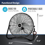 Lasko Ventilador de Alta Velocidad, Montaje Rápido, 2264QM